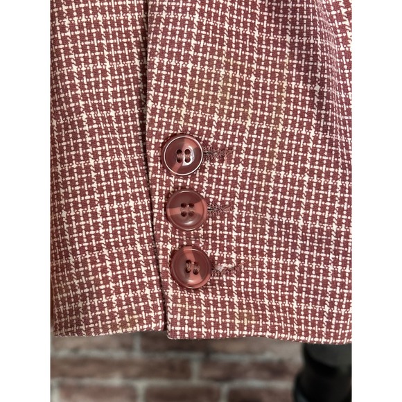 Liverpool Los Angeles Red White Gingham Blazer Womens Size M Single Button - Picture 5 of 15